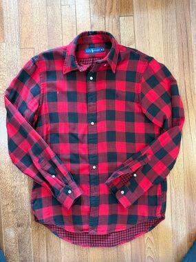 Ralph Lauren Red & Black Buffalo Plaid Button-Down Shirt - Medium